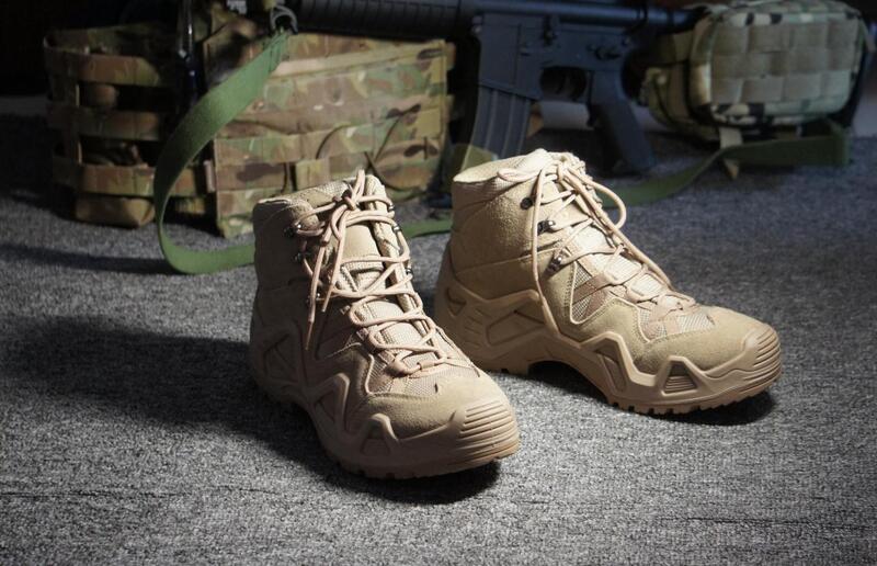 Fool 現貨沙色軍靴戰術靴戰鬥靴中筒軍用鞋防撥水登山鞋戰鬥鞋戶外登山外出穿搭軍靴 露天拍賣