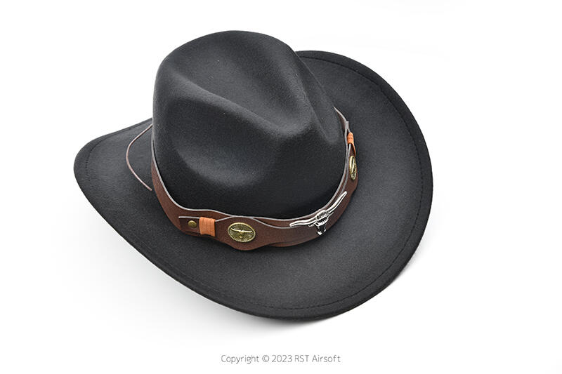 RST 紅星 - 西部牛仔毛呢帽 禮帽 M1894 1873 cowboy角色扮演 黑色 ... 08131
