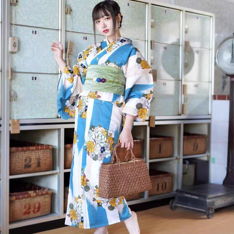 01 日本全棉高品質和服浴衣古典花色藍色系 露天拍賣