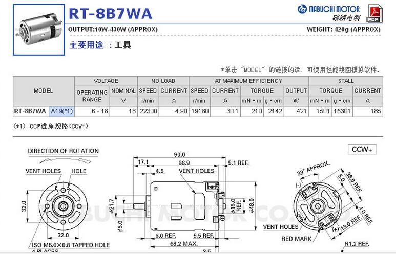 MABUCHI RS 550VC 7527/RS 550VD 7527 DC 6V 9.6V 12V 14.4V 20000RPM trapano elettrico ad alta velocà cacciave motore per attrezzi da giardino  13