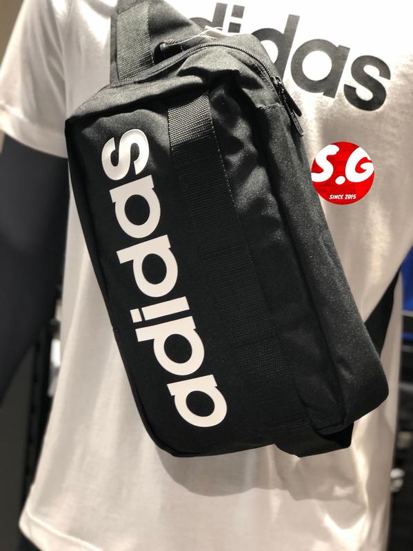 S.G ADIDAS LIN CORE CROSSB 黑斜肩包腰包白LOGO 運動腰包DT4823 | 露天市集| 全台最大的網路購物市集