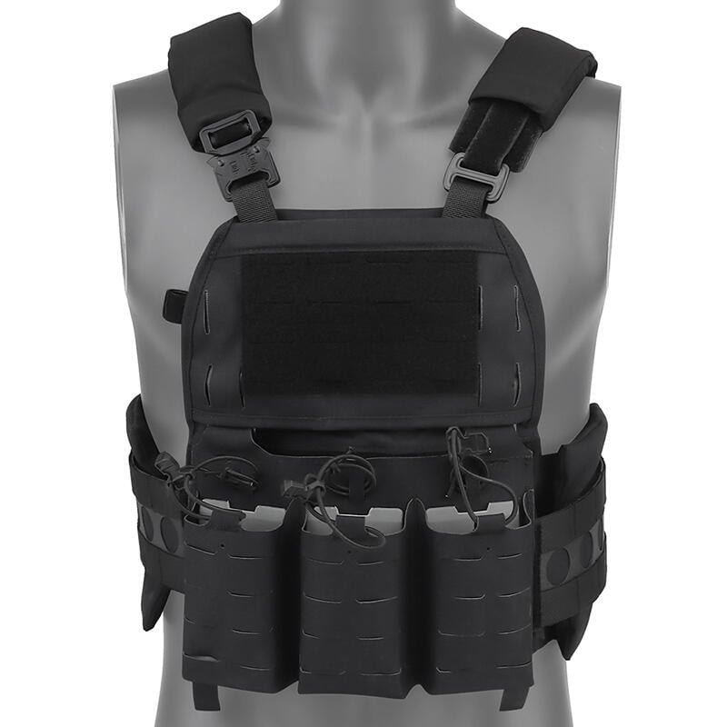 RST紅星- FCPC V5風格 戰術背心附三連袋 BB彈防彈背心 抗彈 生存遊戲 黑色 免運費 . WSB-VE-75