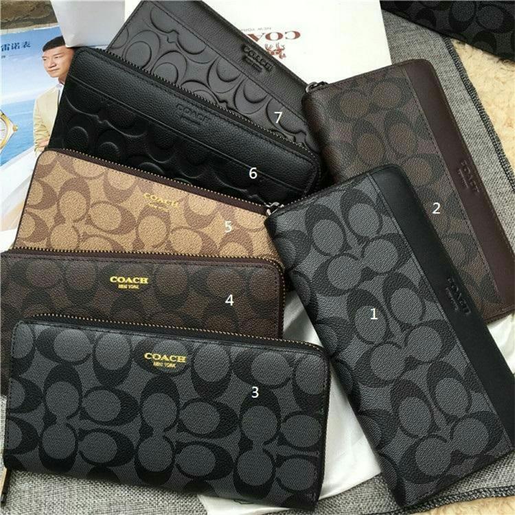 COACH 74597 男士時尚商務皮夾 多功能 拉鏈長夾 零錢包 錢夾 男夾 信用卡夾 男錢包 手拿包
