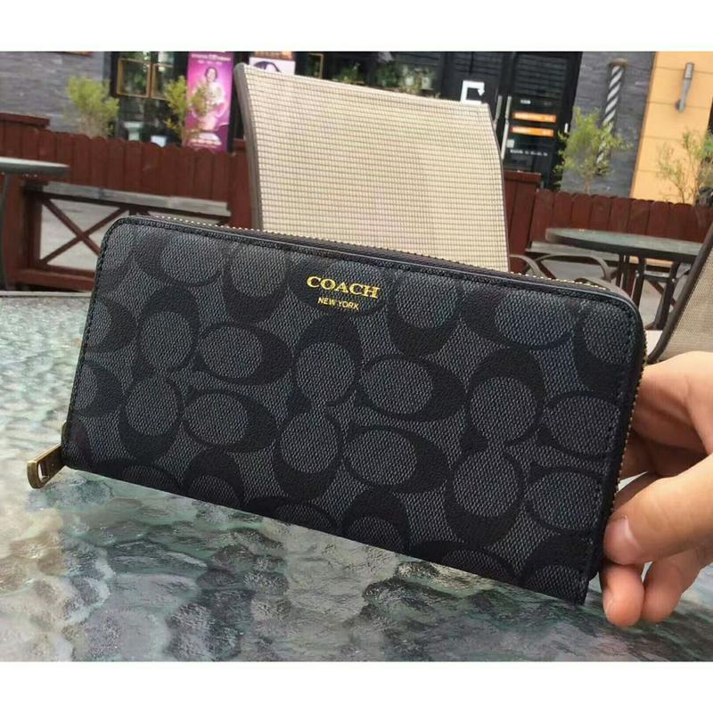 COACH 74597 男士時尚商務皮夾 多功能 拉鏈長夾 零錢包 錢夾 男夾 信用卡夾 男錢包 手拿包