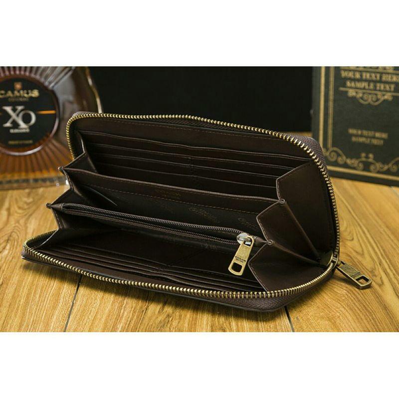 COACH 74597 男士時尚商務皮夾 多功能 拉鏈長夾 零錢包 錢夾 男夾 信用卡夾 男錢包 手拿包