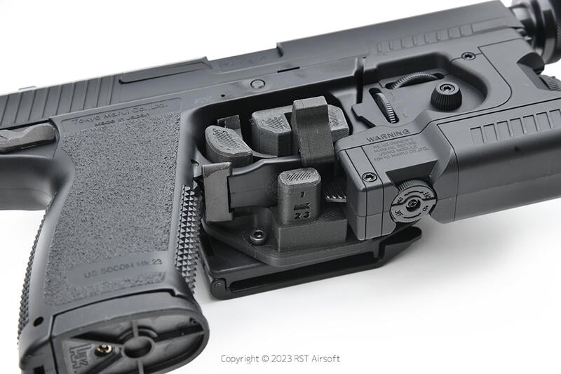RST 紅星 - BAT MK23 瓦斯手槍 快拔槍套 右手腰掛版 FOR MARUI 槍燈版 . BAT-074-3