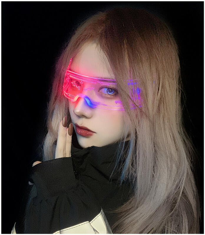 （現貨，當天出貨）科技感眼鏡，七彩發光眼鏡、護目鏡、派對道具、蹦迪眼鏡