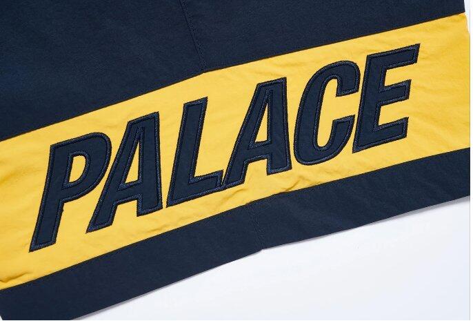 Palace Skateboards 20SS side short 休閒海灘褲短褲深藍色黃色size:L