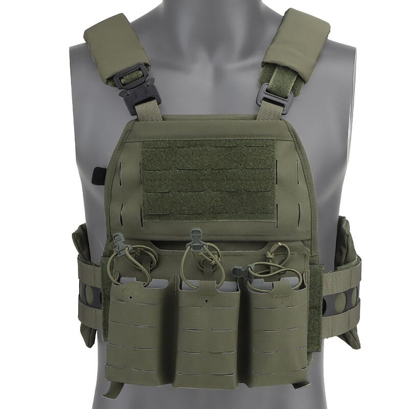 RST紅星- FCPC V5風格 戰術背心附三連袋 BB彈防彈背心 抗彈 生存遊戲 綠色 免運費 . WSB-VE-75